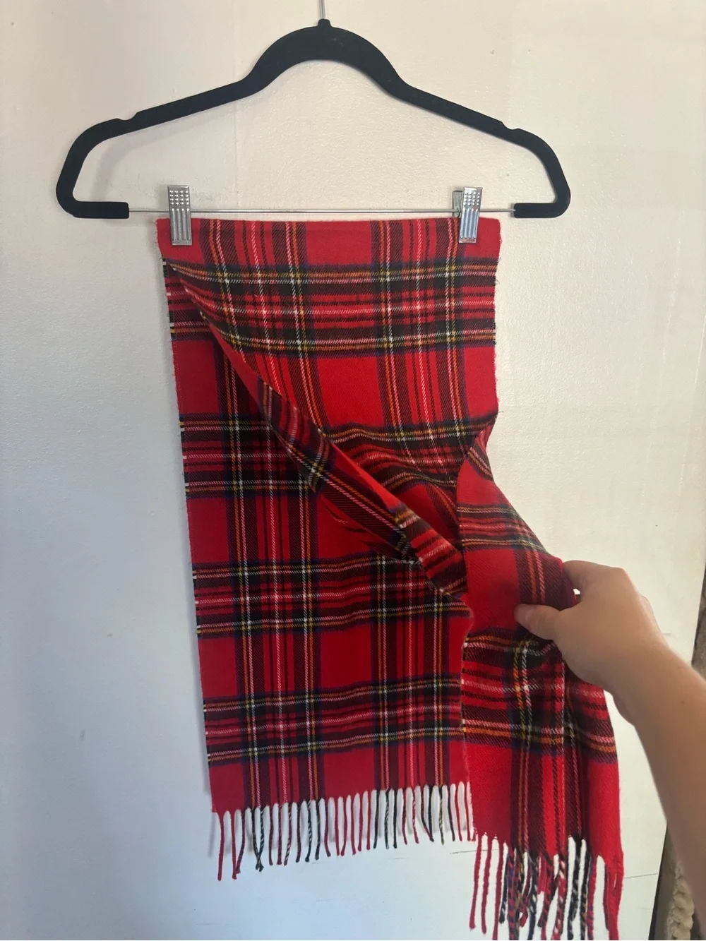 Christian Dior Plaid Cashmaire Acrylic Scarf